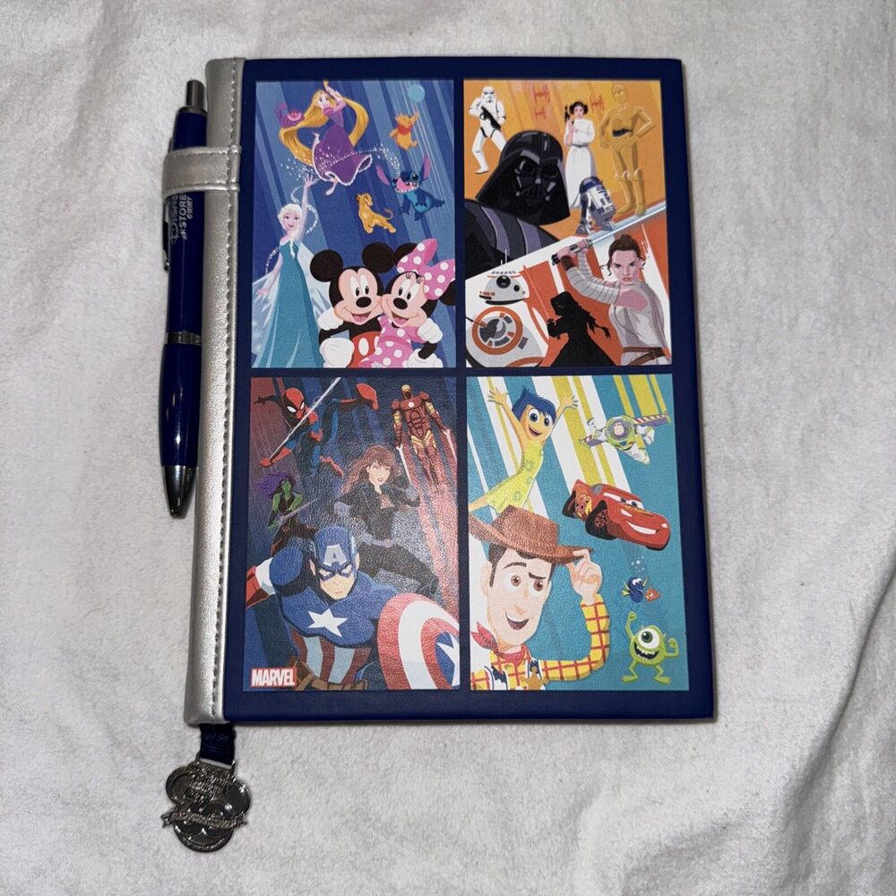 Disney Store 30th Anniversary Journal & Pen Mickey Minnie R2D2 BB-8 Iron Man